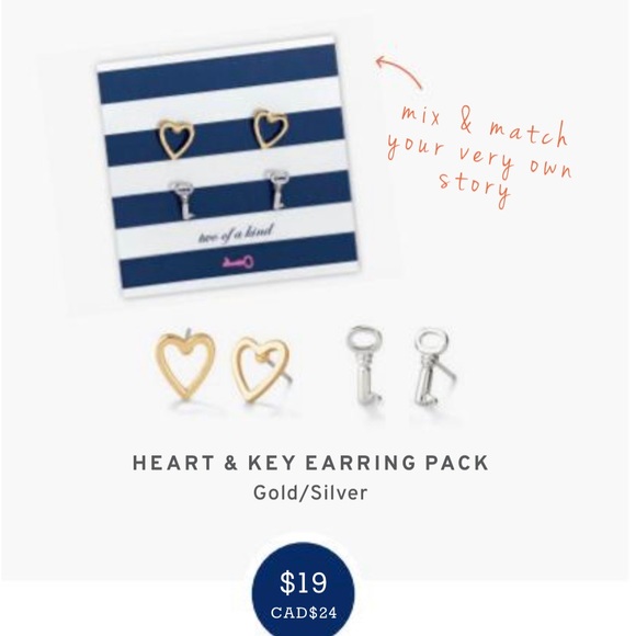 ❤️ Heart and 🗝 key Earrings Pack - NWT - Picture 6 of 6